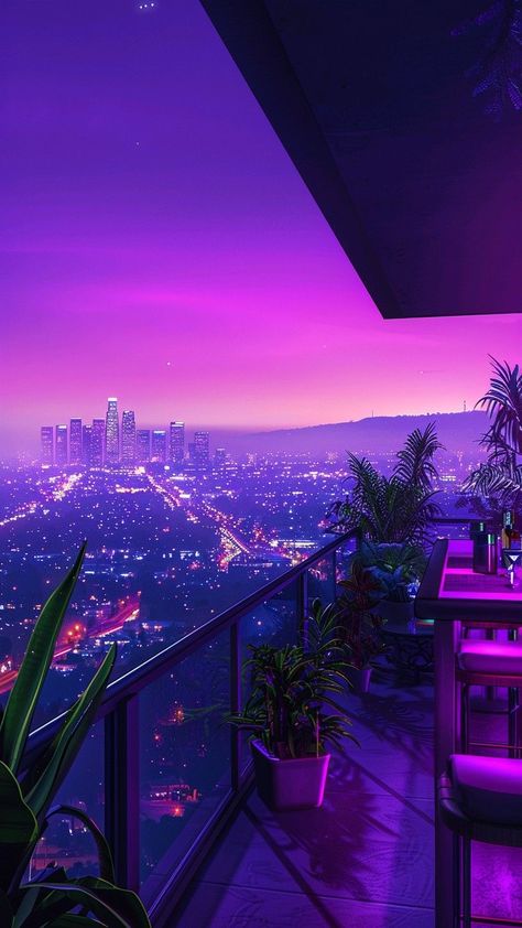 Purple Skyline, Future Dusk, Imvu Backgrounds, Happy Charms, Background City, Future Retro, Purple City, Chill Wallpaper, Sky Illustration