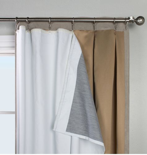 Ultimate Blackout Liner for Pinch Pleat Drapery - Thermalogic Pleated Drapery, Tab Curtains, Pinch Pleat Curtains, Curtain Shop, Insulated Curtains, Pleated Curtains, Blackout Curtain, Basic Shower Curtain, Blackout Curtains