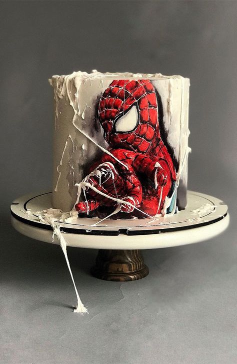 3d Cakes Ideas, Spider Man Cake Ideas, 3d Cake Design, Cake Ideas For Women Birthday, Spiderman Cake Ideas, Venom Party, 70 Cake, Cake Ideas For Birthday, Creative Cake Ideas