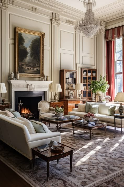 50+ Old Money Living Room Decor Ideas Old Money Decor, Old Money Living Room, Ralph Lauren Home Living Room, Old Money House, Funny House, English Living Room, Flower Installation, Classic Living Room, Country Homes