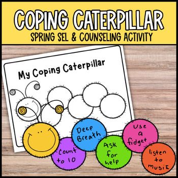 In this fun coping skills activity, students will learn how to identify positive coping skills and strategies when they are experiencing big emotions or challenging situations. Students will be able to create their very own Coping Caterpillar. It includes both a no prep and cut & paste craft option. This resource is perfect for early elementary school students and is great for sel classroom lessons or small group counseling sessions. What's included? Coping Caterpillar Worksheet and Cut &amp Respect Sel Activities, Self Esteem Activities For Kindergarten, Sel Activities Kindergarten, Inside Out Sel Activities, Elementary Sel Lessons, Elementary Counseling Activities, Social Skills Crafts, Sel Preschool Lessons, Preschool Counseling Activities