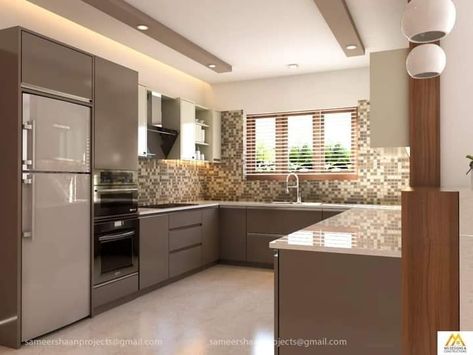 Latest Kitchen Designs Modern, Modern Open Kitchen Design, Latest Kitchen Ideas, Kitchen Interior Modern, Kitchen Unit Designs, Luxurious Kitchens, Kitchen Colour Combination, Kitchen Goals, Classic Kitchen Design