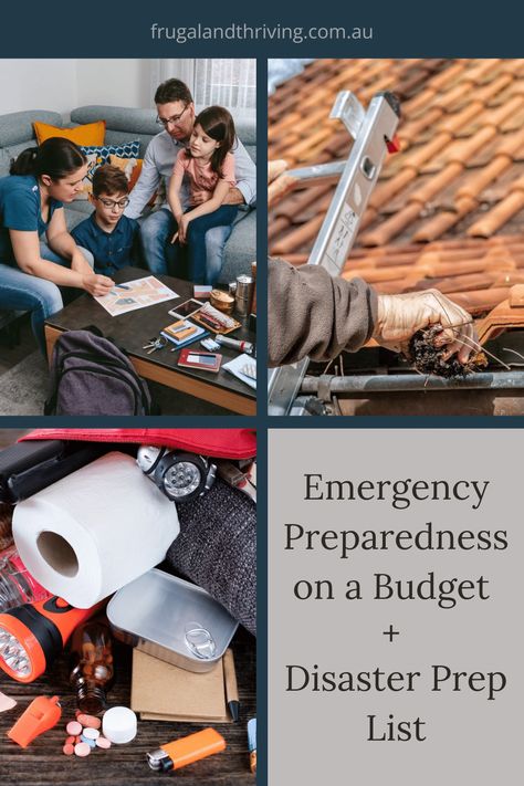 Preparing for a disaster doesn't have to be expensive. Save money with these simple, low-cost ideas for emergency preparedness on a budget. Prepping On A Budget, Home Emergency Kit, Survival Preparedness, Emergency Plan, Emergency Contact, Disaster Preparedness, Get Out Of Debt, Emergency Kit, Emergency Service