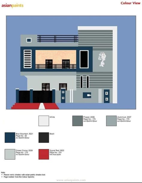 Building Elevation Painting Colours, Elevation Color Combination, House Outside Colour Combination, Colour Building, Asian Paint Design, New Door Design, Asian Paints Colours, Front Building Design, Building Color