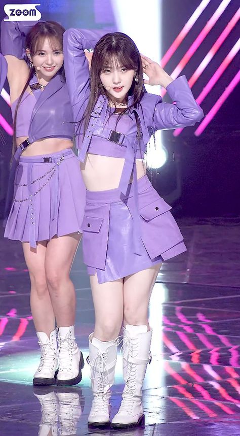 Purple Kpop Outfits, Performance Outfits, Preformance Outfits, Monochromatic Outfit, Purple Outfits, Fashion Portfolio, Tech Fashion, Purple Top, Performance Outfit