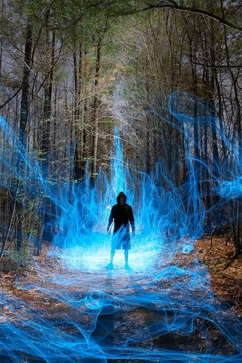 Light Painting Photography, Fire And Water, Long Exposure Photography, Exposure Photography, Magic Powers, Wow Art, Arte Fantasy, Blue Fire, Long Exposure