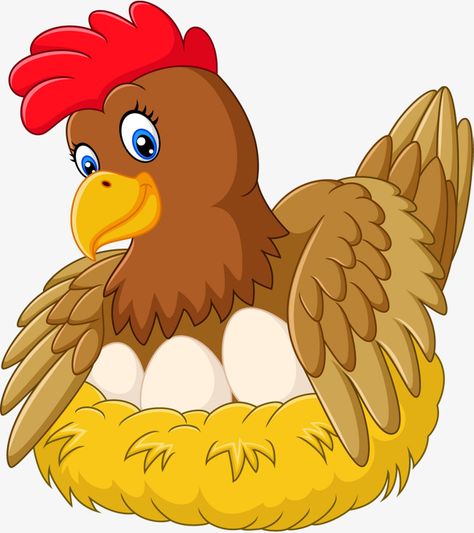 Hen Cartoon Images, Portugese Chicken, Cartoon Hen, Hen Or Rooster, Hen With Chicks, Egg Drawing, Chicken Clip Art, Chicken Cartoon, Cartoon Rooster