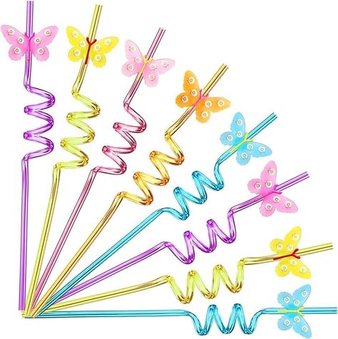 Amazon.com: 25 Reusable Butterfly Straws for Butterfly Birthday Party Supplies Favors with 2 Cleaning Brushes : Health & Household Butterfly 5th Birthday Party, Butterfly Party Ideas, Butterflies Party, Butterfly Birthday Party Decorations, Butterfly Themed Birthday Party, Butterfly Party Favors, Fairy Garden Birthday Party, Park Birthday, Girls Party Decorations