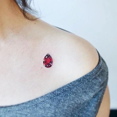 Ruby Tattoo Ideas, Garnet Tattoo, Gemstone Tattoo, Ruby Tattoo, Carnation Tattoo, Stone Tattoo, Diamond Tattoo, Gem Tattoo, Jewel Tattoo