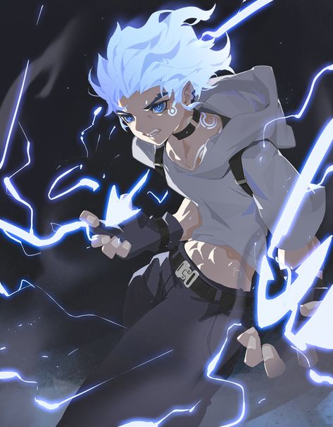 ArtStation - Lightning, JIANG JUN Lightning Character Design, Lightning Oc, Lightning Elemental, Lightning Character, Ice Magic, Boy Character, Character Designs, Character Design, Anime