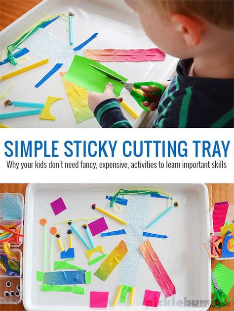 25 Quiet Time Activities for Kids Scissor Activities, Quiet Time Activities, Scissor Skills, Fine Motor Skills Activities, Invitation To Play, Motor Skills Activities, Food Tray, Simple Invitation, Clean Food