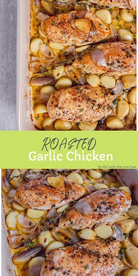 Roasted Garlic Chicken Skillet, Roasted Garlic Baked Chicken, Roasted Chicken Breast Recipes Healthy, Recipes Using Shallots, Chicken And Shallots Recipe, Roasted Chicken Breastrecipes Boneless, Garlic Roasted Chicken And Potatoes, Chicken Shallots Recipe, Roasted Chicken Breast And Potatoes