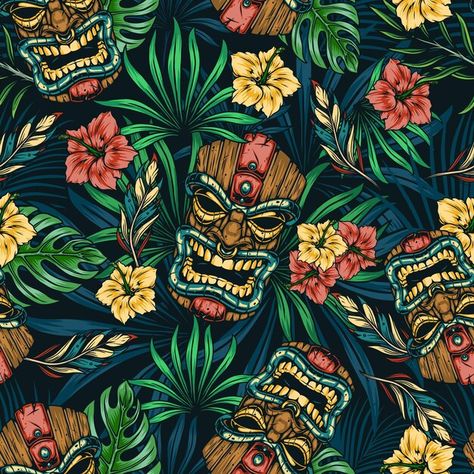 Organic Mood Board, Shirts Photography, Hawaii Tiki, Tiki Bar Decor, Tiki Art, Tiki Mask, Tiki Bars, Hawaiian Tiki, Sports Card