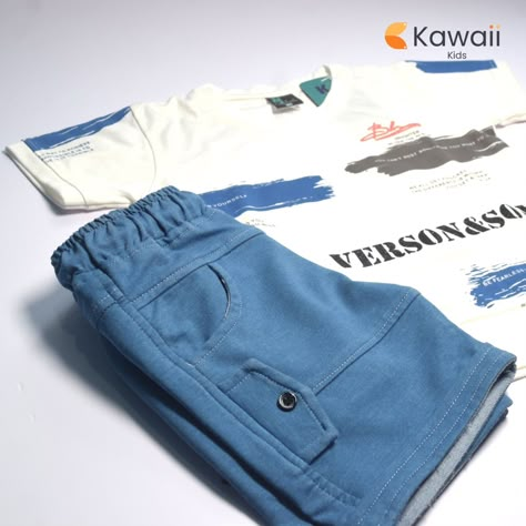 Boys Half Sleeves T-shirt & Shorts Set Visit website: www.kawaiifashionindia.com #boys #boysfashion #clothing Apparel Design Inspiration, Free T Shirt Design, Denim Handbags, Shirt For Boys, Boys Shorts, Boy Tees, Visit Website, Kids Pants, T Shirt And Shorts