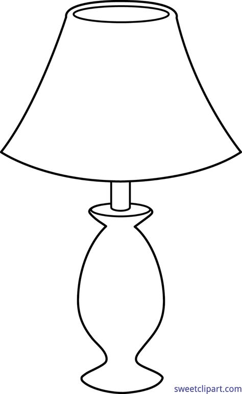 Sweet Clip Art - Cute Free Clip Art and Coloring Pages Lamp Coloring Page, Shading Drawing, Truck Coloring Pages, Flower Lamp, Design Moda, Clipart Black And White, White Lamp, Drawing Images, Best Templates