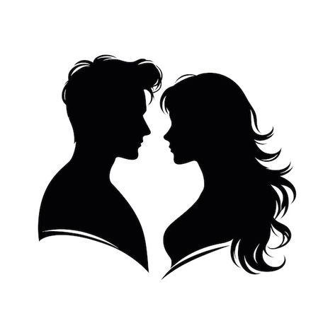 Vector romantic love couple silhouette | Premium Vector #Freepik #vector #couple #greeting #silhouette #romance Couples Silhouette, Couple Logo, Couple Vector, Romantic Love Couple, Couple Silhouette, Simple Background Images, Psd Icon, Simple Background, Silhouette Art