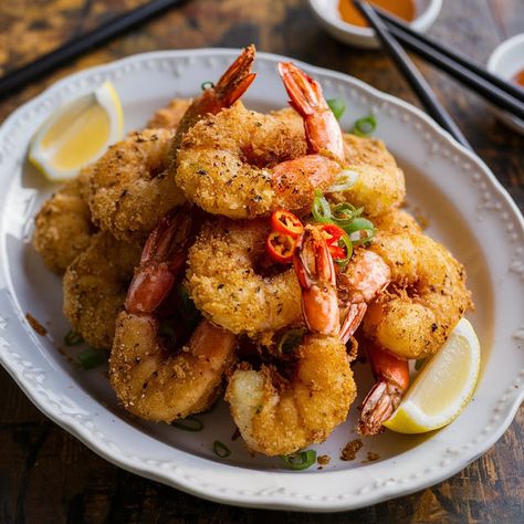 Cooking up Joy - Made with love: Crispy Salt and Pepper Shrimp Crispy Salt And Pepper Shrimp, Salt And Pepper Shrimp Chinese, Salt And Pepper Shrimp, Impressive Appetizers, King Prawns, Pepper Shrimp, Jollof Rice, Pasta Primavera, Fried Shrimp