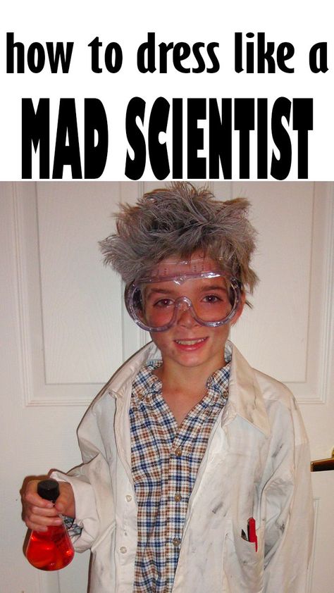 Science Costumes For Kids, Scientist Costume Women, Mad Scientist Costume Women's, Halloween Mad Scientist Costume, Diy Mad Scientist Costume Women, Mad Scientist Costume Diy, Mad Scientist Diy Costume, Crazy Scientist Costume, Mad Scientist Costume Kids