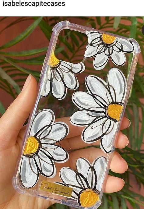 Clear Painted Phone Case Ideas, Iphone Cover Painting Ideas, Phone Cases Art Paint, Painted Covers Phone, Hand Painted Phone Case Ideas, Phn Cover Design At Home, Diy Clear Phone Case Ideas Paint, Diy Phone Cases Paint, Phone Cover Drawing Ideas Easy