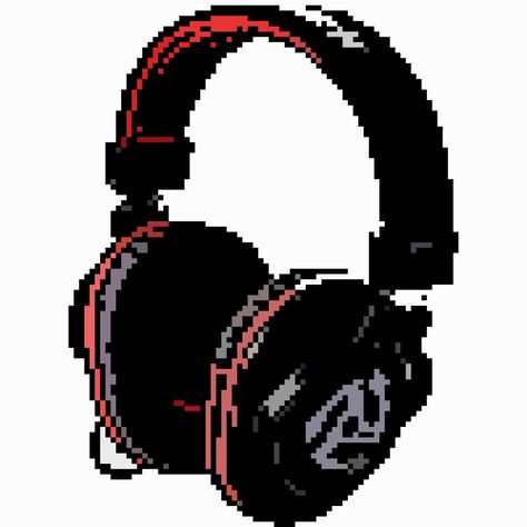 Headphones Pixel Art, Pixel Headphones, Headphones Art, Gaming Headphones, Headset, Pixel Art, Headphones, Iphone, Electronic Products