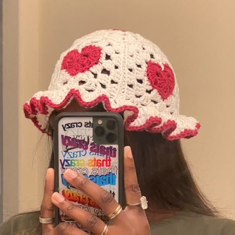 cottagecore, crochet, handmade, crochet bucket hat, froggy, crochet hat, strawberry crochet hat, strawberry crochet cute crochet, indie crochet, frog
hat, handmade hat, alt crochet Cute Crochet Hat Aesthetic, Heart Bucket Hat Crochet, Bucket Hat Ideas Crochet, Knit Bucket Hat Outfit, Crochet Ideas Y2k, Crochet Bucket Hat Aesthetic, Crochet Hat Aesthetic, Crochet Headband Aesthetic, Crochet Heart Bucket Hat