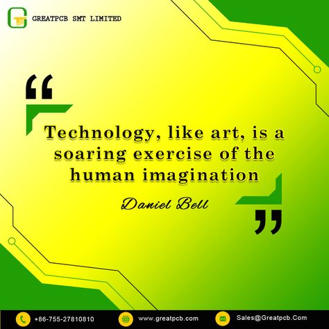 "Technology, like art, is a soaring exercise of the human imagination" -Daniel Bell . . #Greatpcb #Technology #Technologyquotes #Newtechnology #Advancedtechnologies Employability Skills, Technology Quotes, Teaching Quotes, Like Art, Information Technology, New Technology, Vision Board, Presentation, Technology