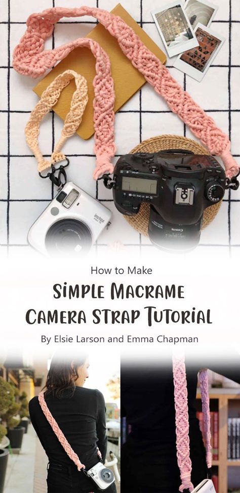 Camera Strap Pattern, Camera Strap Tutorial, Macrame Camera Strap, Diy Camera Strap, Elsie Larson, Free Macrame Patterns, Simple Macrame, Macrame Owl, Diy Yarn Crafts