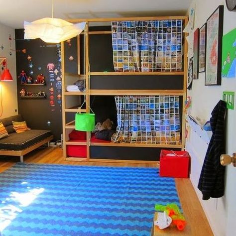 Cama Ikea Kura, Bunk Bed Hacks, Kura Bed Hack, Cama Ikea, Mommo Design, Bed Makeover, Ikea Kura Bed, Kura Bed, Ikea Kura