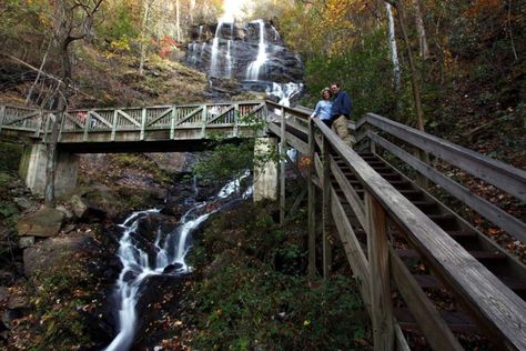 Don’t Miss Autumn at Amicalola Falls - Amicalola Falls State Park & Lodge - Dawsonville, GA Waterfalls In Georgia, Amicalola Falls, Chattahoochee National Forest, Southern States, Southern Lifestyle, North Georgia Mountains, Georgia Mountains, Before Sunset, Park Photos