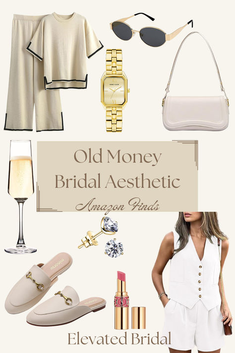 The ultimate summer must haves to achieve that old money bridal look from amazon. Old money inspo, Old money fashion, affordable fashion, bridal fashion inspo Old Money, Bridal Looks, Affordable Fashion, Bridal Style, Must Haves, Fashion Inspo