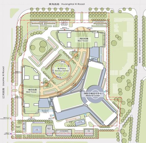 Hospital Master Plan Design, Site Planning Architecture, Hospital Plan Architecture, Hospital Plan Design, Hospital Design Architecture Concept Projects, Hospital Master Plan, Hospital Site Plan, Hospital Landscape, Organic Architecture Concept