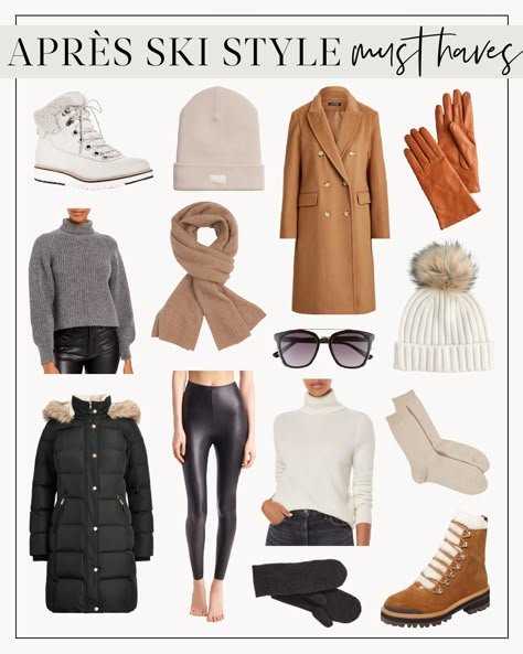 Complete Ski Outfit Guide: The Best Gear to Wear | Natalie Yerger Womens Apres Ski Outfits, Vail Ski Outfits, Apre Ski Outfits For Women, Aspen Outfit Winter Ski Fashion, Après Ski Outfit, Ski Apres Outfit, Snow Gear Women Outfits, Kashmir Trip Outfit Ideas, Ski Looks Women