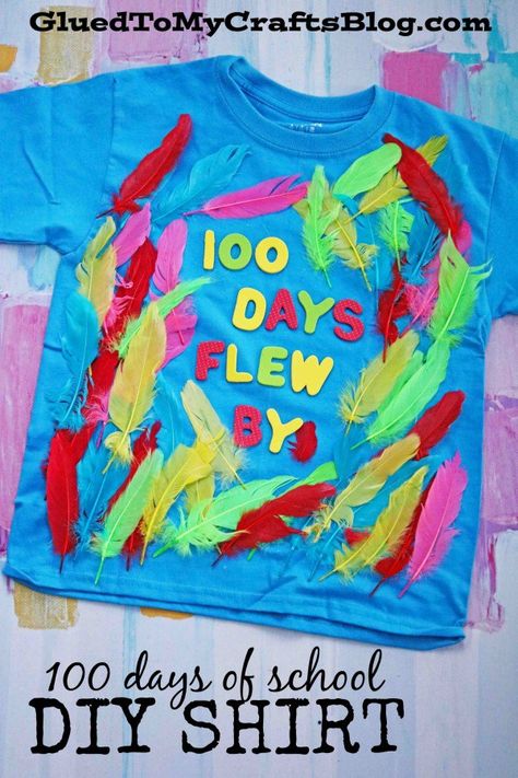 100 Days of School Flew By - DIY T-shirt - perfect for kids and teachers! School Shirt Ideas, 100 Day Shirt Ideas, 100days Of School Shirt, 100 Días De Clases, 100th Day Of School Crafts, 100 Day Of School Project, School Costume, 100 Days Of School Shirt, 100 Day Celebration