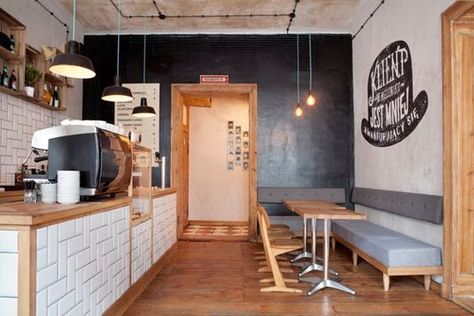 decoración de restaurantes pequeños de comida rapida - Buscar con Google Mini Cafe, Small Coffee Shop, Coffee Shop Interior Design, Cafe Concept, Kursi Bar, Design Café, Cafe Branding, Coffee Shops Interior, Burger Bar