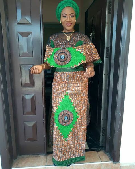 Beautiful Ankara Long Gowns with Cape You Will Love to Have - DeZango FacebookTwitterWhatsAppAddThis Gowns With Capes, Gown With Cape, Ankara Long Gown Styles, Ankara Skirt And Blouse, Long Gowns, African Dresses For Kids, Afrikaanse Mode, African Maxi Dresses, African Fashion Ankara