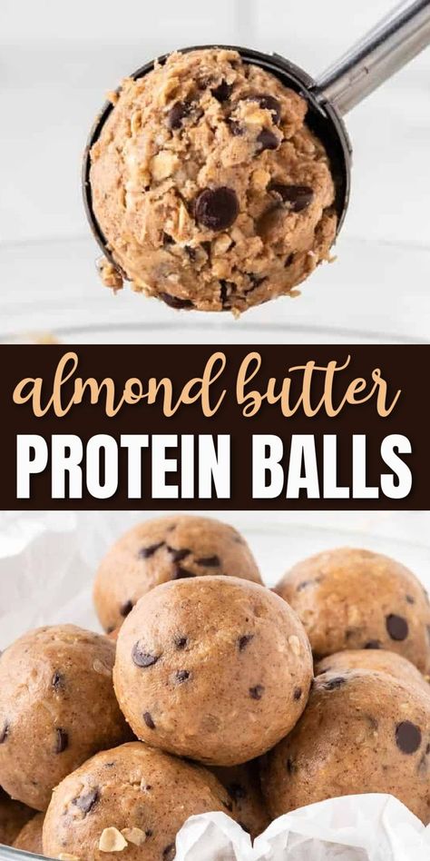 Almond Butter Protein Balls, Almond Butter Energy Balls, Almond Butter Snacks, Chocolate Protein Balls, Protein Balls Healthy, Almond Butter Recipes, Bar Snacks, Protein Balls Recipes, Healthy Cookie Dough