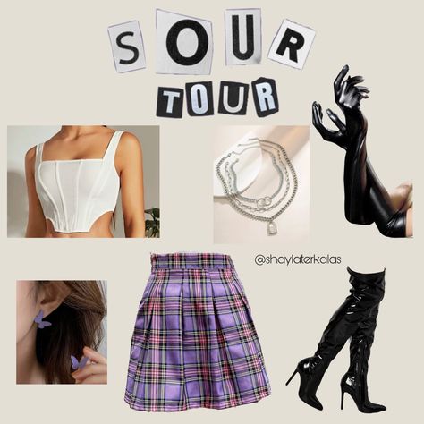 Olivia Rodrigo Sour Outfits, Olivia Rodrigo Guts Inspired Outfits, Sour Tour Outfit Ideas, Olivia Rodrigo Outfits Sour, Olivia Rodrigo Guts Outfits, Olivia Rodrigo Tour Outfits Ideas, Olivia Rodrigo Outfit Ideas, Oliva Rodrigo Outfits, Olivia Rodrigo Guts Tour Outfit Ideas