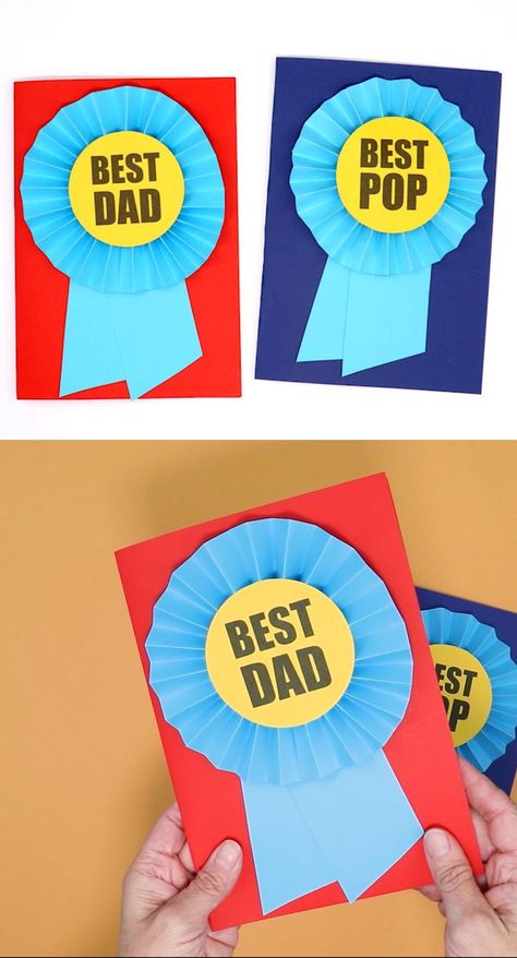 Father's Day Card Template, Papa Tag, Prize Ribbon, Diy Father's Day Cards, Kids Fathers Day Crafts, Diy Father's Day Crafts, Fathersday Crafts, Dad Crafts, Easy Fathers Day Craft