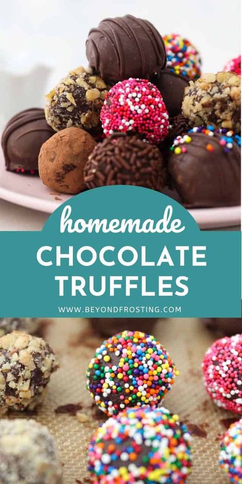 These decadent homemade Chocolate Truffles are an easy no-bake dessert that comes together with just 5 ingredients. They're rich and fudgy with your favorite toppings and a smooth chocolate coating to finish them off! #truffles #chocolatetruffles #trufflesrecipe #chocolatedesserts #chocolatecandies #candyrecipes #chocolaterecipes #homemadecandy Razer Logo, Truffle Dessert, Easy Chocolate Truffles, Truffle Recipe Easy, Wonka Party, Homemade Chocolate Truffles, Easy Truffles, Grilled Recipes, Homemade Truffles