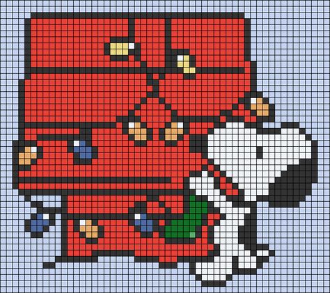 Christmas Crochet Pixel Grid, Peanuts Perler Bead Patterns, Christmas Crochet Tapestry Pattern, My Melody Alpha Pattern, Crochet Christmas Tapestry, Christmas Grid Pattern, Snoopy Graph, Christmas Pixel Grid, Snoopy Alpha Pattern