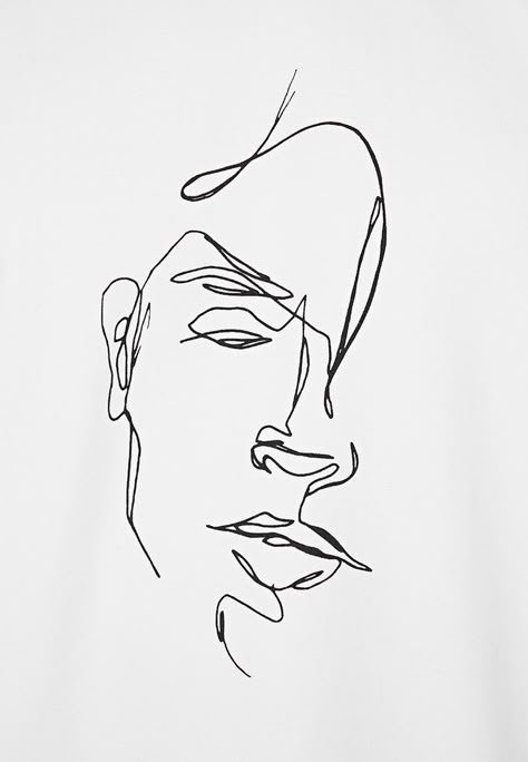 Line Art For Men, Art Abstrait Ligne, Line Drawing Tattoos, One Line Tattoo, Face Line Drawing, Rubber Print, Face Lines, Small Tattoos For Guys, Line Art Tattoos