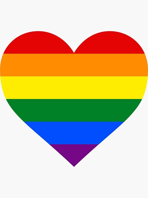 "GAY PRIDE FLAG - HEART SHAPE" Sticker by seren0 | Redbubble Heart Shape Sticker, Rainbow Wallpaper Backgrounds, Pride Quotes, Photo Cutout, Flag Pride, Gay Flag, Gay Pride Flag, Rainbow Painting, Rainbow Aesthetic