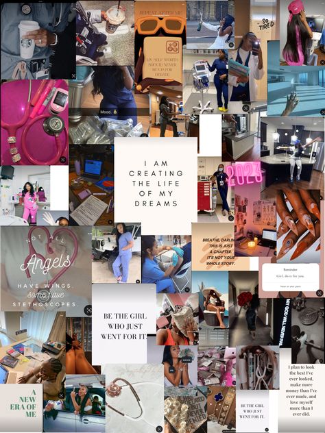 2023 Medical Assistant vision board Nursing School Inspiration, Midwifery Student, Medical Assistant Student, Nursing Goals, 2023 Vision Board, Nursing Motivation, Dream Life Goals, College Nursing, Nursing School Essential