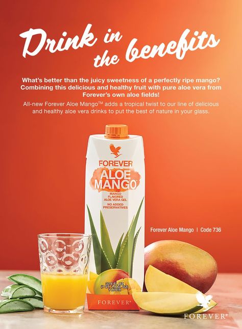 Have you tried the new Aloe Mango yet? #aloemango Aloe Heat Lotion, Forever Aloe Lips, Aloe Berry Nectar, Aloe Vera Gel Drink, Aloe Vera Gelly, Mango Drinks, Aloe Vera Drink, Pure Aloe Vera Gel, Forever Aloe