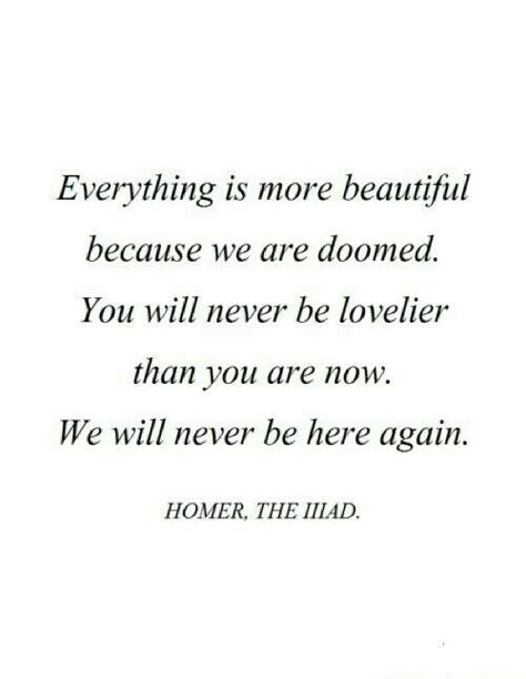 Everything is more beautiful because we're doomed. Homer. The Illad Literature Quotes, Literary Quotes, Poem Quotes, Green Gables, A Quote, Poetry Quotes, Pretty Words, Beautiful Quotes, Great Quotes