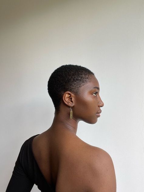 Black Woman Low Haircut, Buzzed 4c Hair, Buzz Cut Black Women 4c Hair, 4c Buzz Cut Black Women, Lowcut Hair For Black Women, Bald Black Women Shaved Heads, Black Women Shaved Head, Female Low Cut Hairstyles, Big Chop 4c Hair