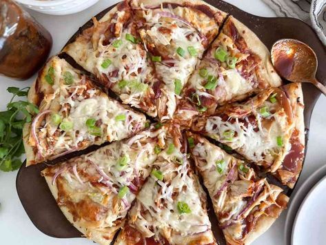 BBQ Chicken Pizza Easy Bbq Chicken, Homemade Bbq Sauce, Pizza Special, Bbq Chicken Pizza, Homemade Bbq, Bbq Sauce Homemade, Chicken Pizza, Provolone Cheese, Pizza Stone