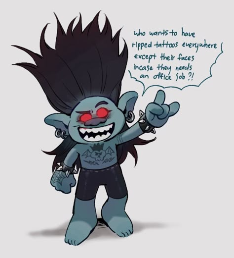 Artist: ChillTeaAmirite Emo Branch Trolls, Branch Fanart Trolls, Branch Trolls Fanart Human, Brozone Fan Art, Branch Trolls Fanart, Rock Trolls, Trolls Art, Dreamworks Art, Gem Drawing