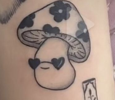 Mushroom Outline Tattoo, Tiny Mushroom Tattoo Simple, Cute Mushroom Tattoos, Tiny Mushroom Tattoo, Hermit Tattoo, Mushroom Tattoo, Bone Tattoo, Tiny Mushroom, Mushroom Tattoos