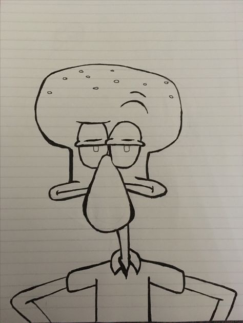 Squidward doodle Squidward Sketch, Squidward Drawing, Doodle Art Designs, Line Art Drawings, Doodle Art, I Am Happy, Art Designs, Art Sketches, Line Art